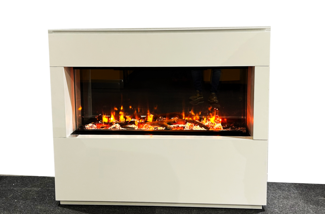 Descripción Mueble modular lacado blanco para la chimenea eléctrica i1000E. Este mueble nos permite montar una chimenea con visión frontal, esquinera o a tres caras de forma fácil gracias a su diseño modular. Medidas Altura total (mm)1006 Anchura total (mm)1192 Profundidad total (mm)445