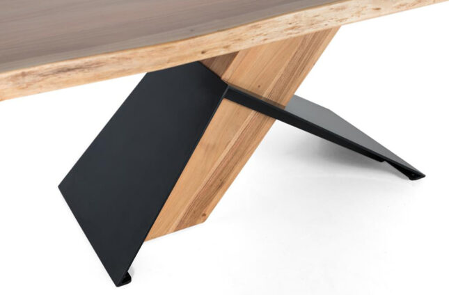 Mesa de comedor rectangular madera de acacia y metal