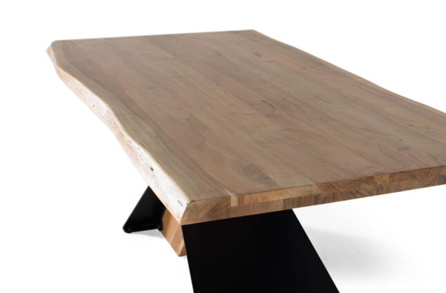 Mesa de comedor rectangular madera de acacia y metal