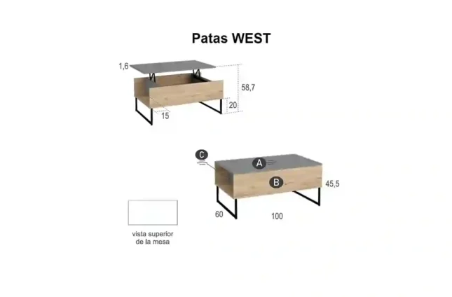 MESA ELEVABLE DUTTY