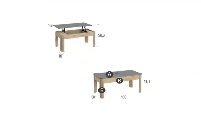 mesa elevable fillet