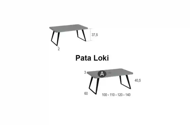 mesa de centro fija fold