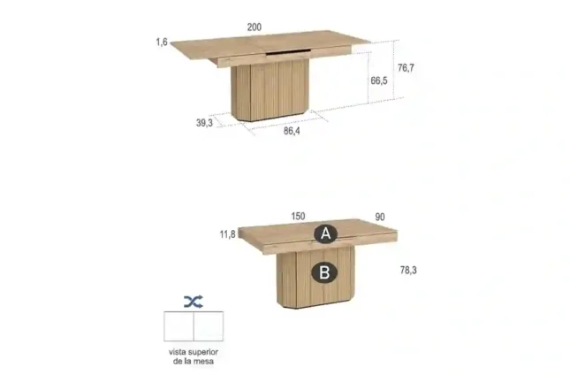 Mesa comedor Horizon estensible