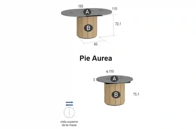 Mesa de comedor extensible lyra
