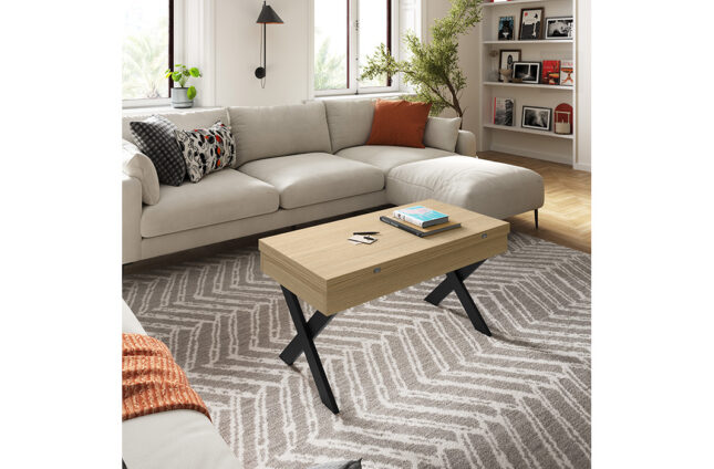 Mesa ce centro elevable y convertible