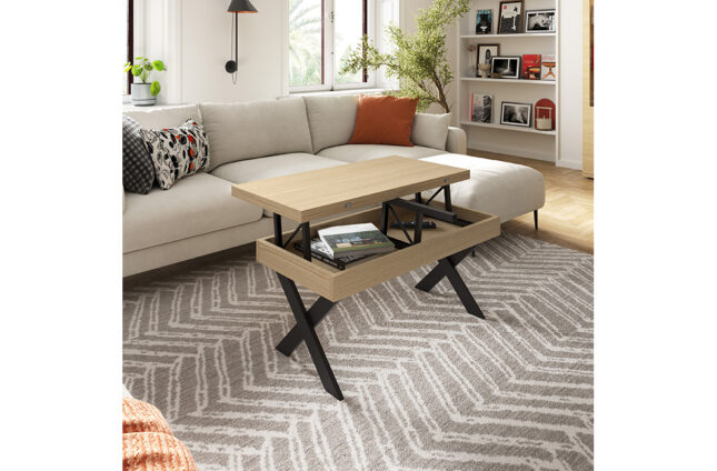 Mesa ce centro elevable y convertible